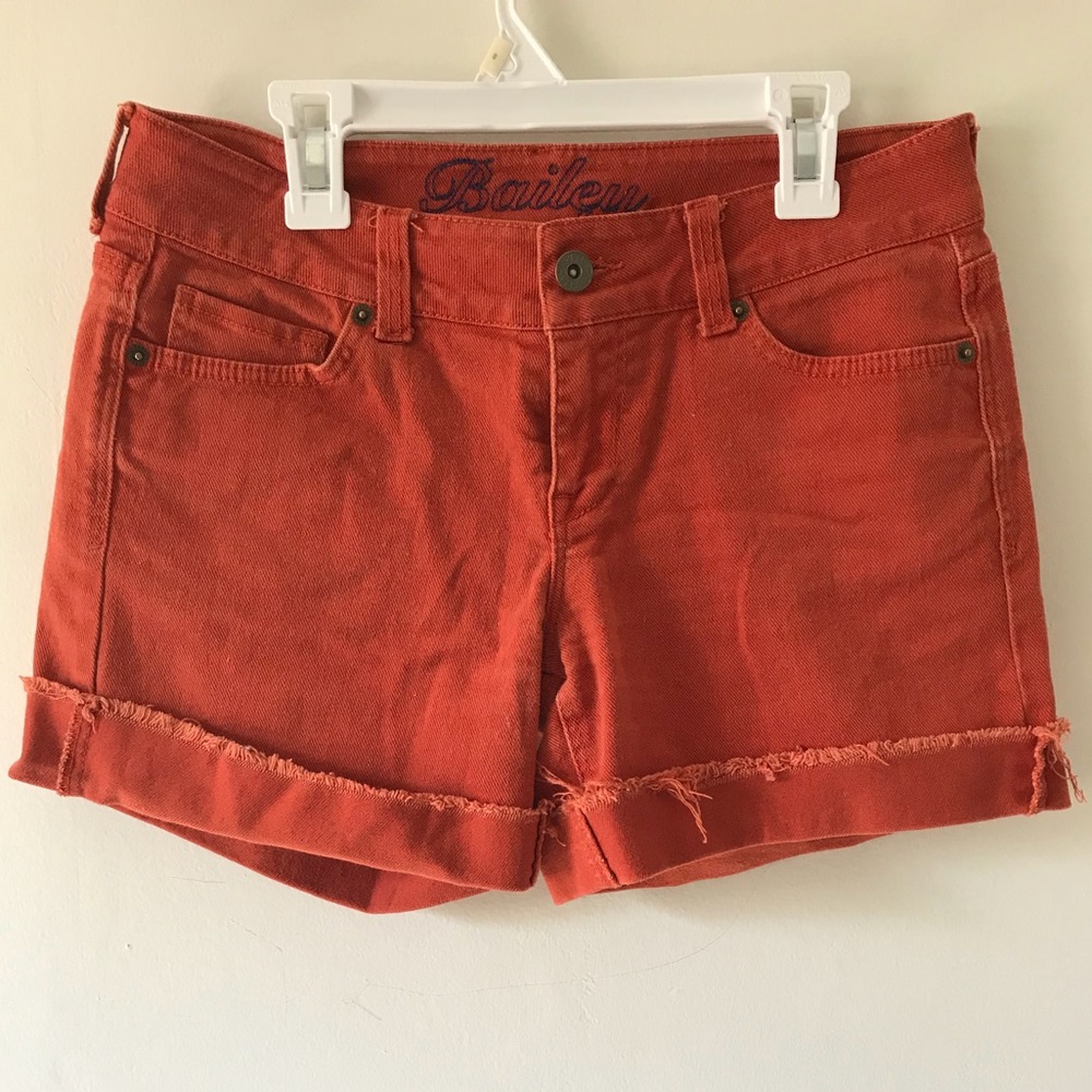 Vibrant Orange Jean Shorts